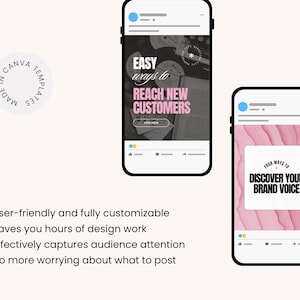 Modern Aesthetic Pink Bold IG Templates, Cool Girl Posts, Personal Brand, Content Creators, Social media manager luxury Instagram templates