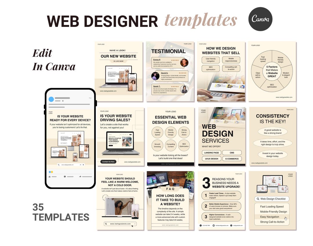 Website Designer, Canva Web Templates, UX UI Designer, Digital Agency ...