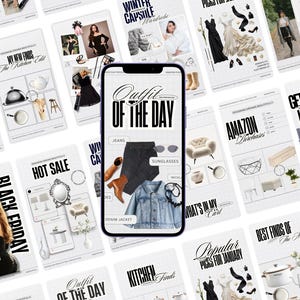 LTK Instagram editable Canva template, social media aesthetic templates, influencers templates, Fashion Interior Blogger LTK story templates