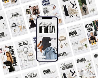 LTK Instagram bewerkbare Canva-sjabloon, esthetische sjablonen voor sociale media, sjablonen voor influencers, Fashion Interior Blogger LTK-verhaalsjablonen