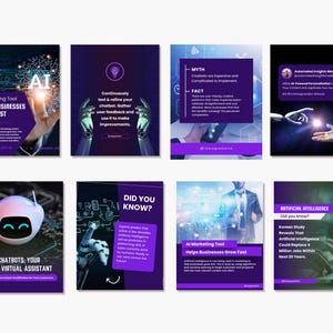 AI Artificial Intelligence Templates| Technology Chatbot Templates | Image Generator and Content Creator Templates | AI Social Media Posts