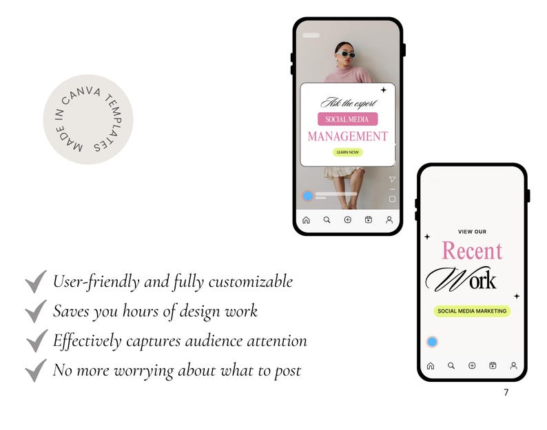 Bold Reel Cover & Story, Ecommerce, Project Manager, Social media manager, Bloggers, Business, Fun Pink Instagram reel cover Canva templates