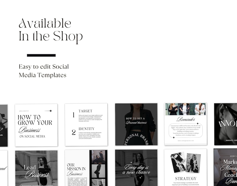 Luxury Elegant Instagram Black and White Posts for Small Business ...