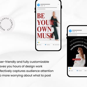 Modern Aesthetic Red Black IG Templates, Luxury Posts, Personal Brand, Content Creators, Social media manager Canva Instagram templates
