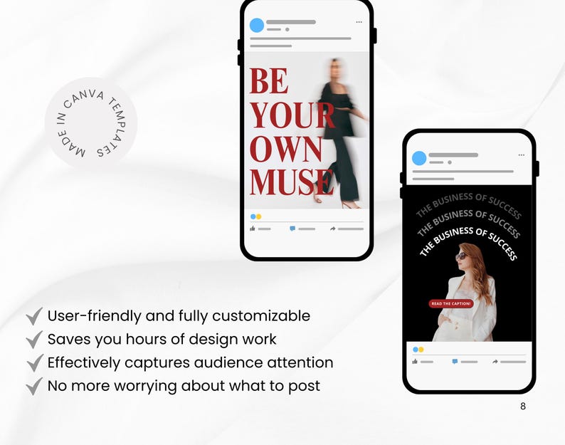 Modern Aesthetic Red Black IG Templates, Luxury Posts, Personal Brand, Content Creators, Social media manager Canva Instagram templates