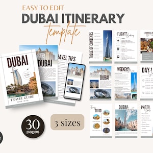 Dubai Reiseplaner Reiseplaner, Reiseplaner, Reiseplaner, druckbarer Reiseführer, Urlaubsplaner
