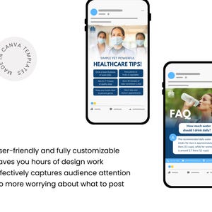 Medical Healthcare Clinics, Health professionals, Hospital Branding, Medical services, Medicine marketing social media Canva templates