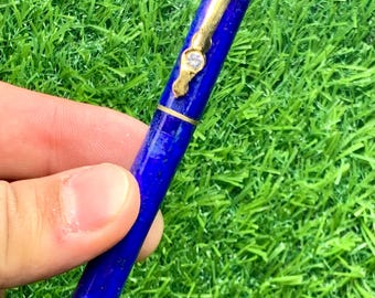 Bolígrafo de lapislázuli con pirita hecho a mano - Origen afgano