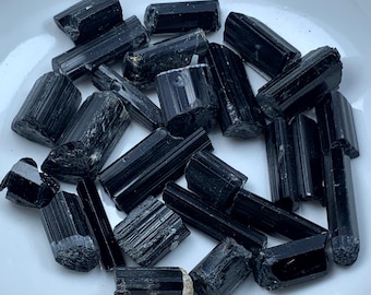 Black Tourmaline Crystals Lot: Natural Pakistan Minerals (43 Grams)