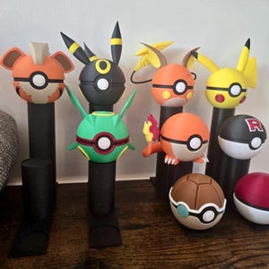 Custom 3D-Printed Pokeballs | Unique Designs Featuring Various Characters | Collectible & Display-Ready