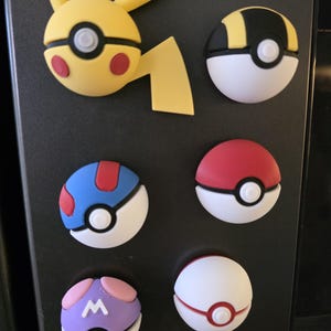 Pokeball Fridge Magnets – Super Strong Pokemon-Inspired Magnetic Decor for Kitchen or Office – Geeky Gift for Fans & Collectors