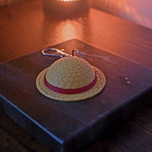 Monkey D. Luffy Straw Hat Keychain – One Piece Anime Keychain, Pirate King Inspired Gift, Anime Keyring for fans