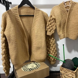 Mom and daughter Matching Cardigan Set- Handmade knit sweater for Mommy and Me - Cozy Family Outfit -Gift for Moms&Little Girls
