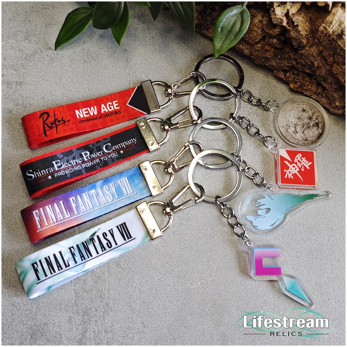 Final Fantasy VII - Lanyard Keychain with Acrylic Charm - Remake, Original, Rufus Shinra, Shinra Company