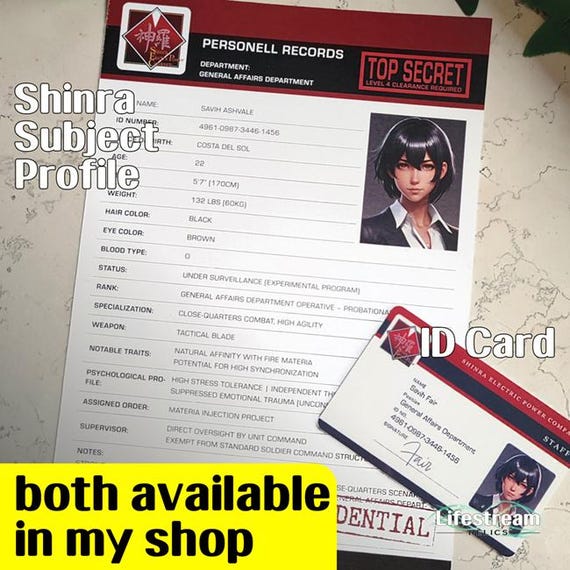 Final Fantasy VII - Personalized Custom Shinra Employee ID Card - Etsy