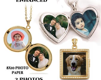 Aangepaste medaillonfoto's: meerdere maten en vormen | Gepersonaliseerde foto's voor medaillons, harten en ronde zakken DIY-cadeauset sieradenherinneringen
