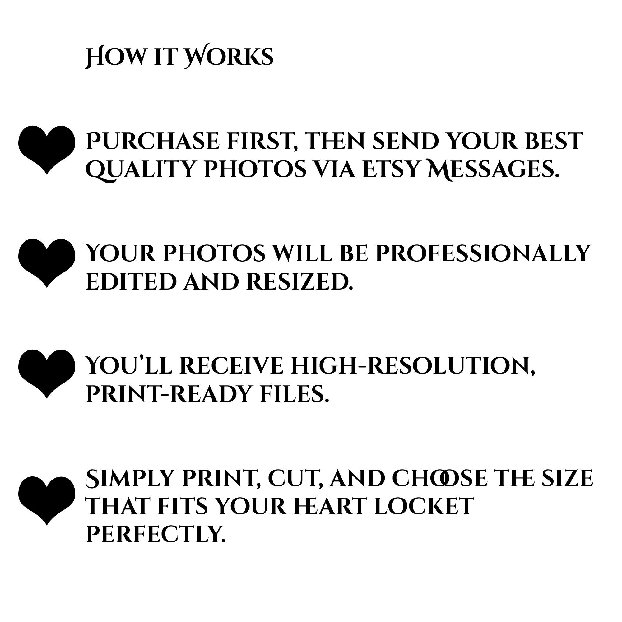 Heart Lockets Examples Custom Heart Locket Photo Prints, Printable Heart Photos for Lockets ...