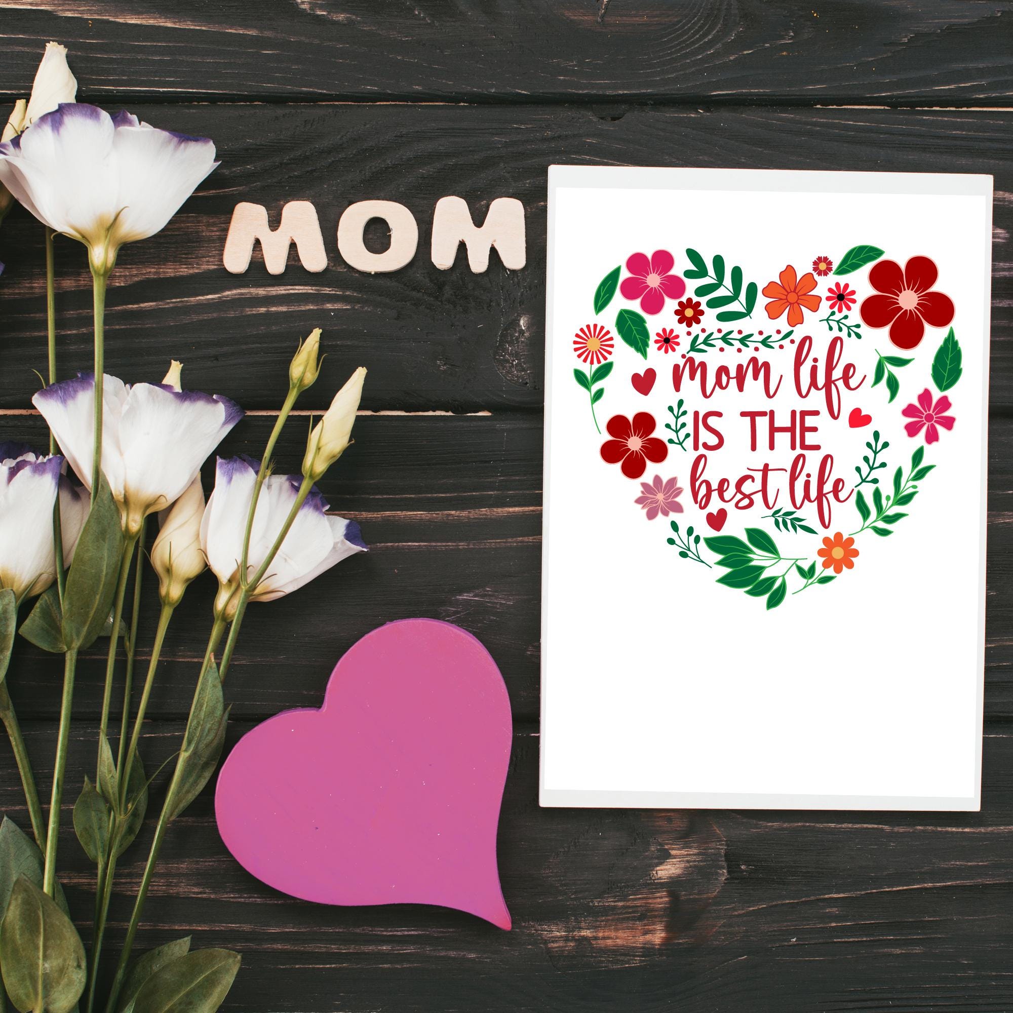 Printable Mother’s Day Card 5x7 Pdf Svg Png | Instant Download Mom Card ...