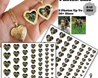 Custom Digital Photo Print, Heart Shaped Locket Size Photo, Digital Locket Photo Print, Locket Photo Prints Locket Pictures Instant Download