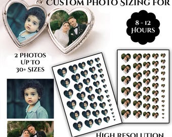 Custom Heart Locket Photo Prints, Printable Heart Photos for Lockets, Digital Love Charm Pictures, Digital download