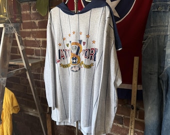 Sweat à capuche zippé style baseball vintage Latte Brand « Varsity Legends » pour homme, taille L