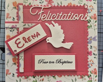 Carte baptême ou communion personnalisable