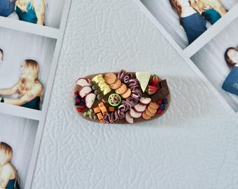 FRIDGE MAGNET Miniature clay charcuterie board, Handmade polymer clay, sealed with resin, finished with magnet, gifts for her, gifts foodie