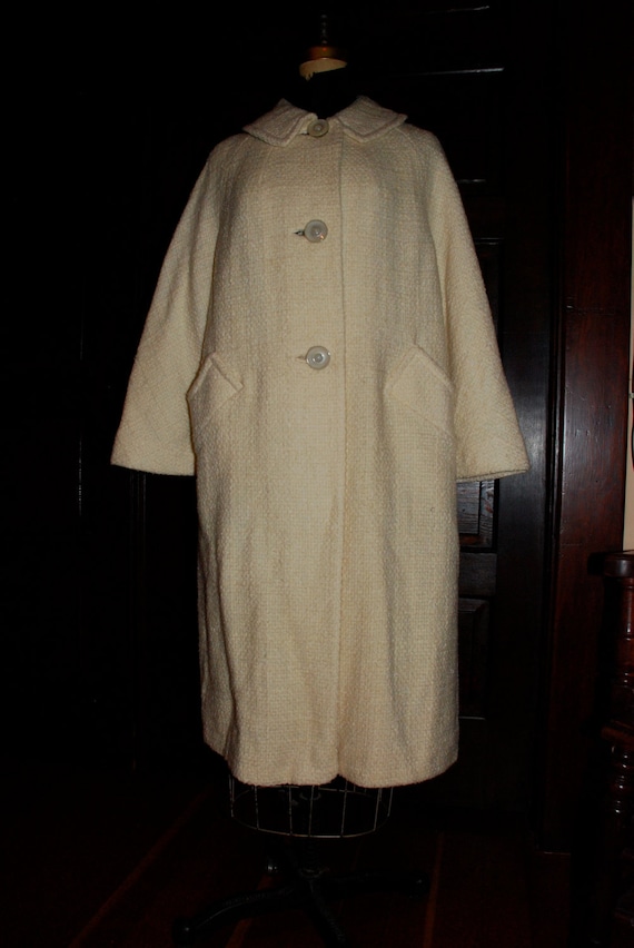 Cream Boucle Wool Coat