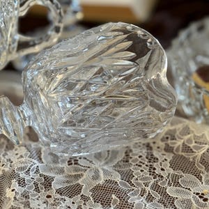 Vintage Crystal Sugar Bowl & Creamer Set: Rose Cut Mid-Century Serveware image 13