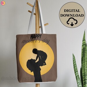 Muttertag Silhouette Design, Digitaldruck für T-shirt, Tasse, Kissen Geschenk