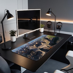 Panzer Karte Siegfried Linie Mousepad, Burg Und Nachbarschaft Ansicht Schreibtischmatte, Zerstörte Häuser, Burg Mauer Und Kirche Verschiedene Ansichten, WOT