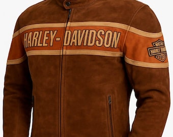 Vintage Harley Davidson Suede Leather Bomber Jacket - Etsy