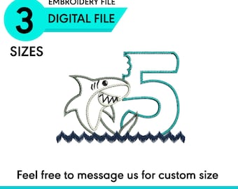 Iron-on Shark Patch style Shark Badge DIY Embroidery Decorative Patch Instant Download Shark Lover Trendy Patch  Ocean Vibes dst pes format