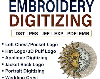 custom embroidery digitizing, logo digitizing, embroidery digitizing service, embroidery, image digitizing, Custom Digitize, convert to dst