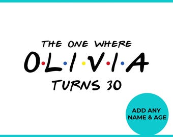 Personalized Custom Birthday T-Shirt Design, The One Where Name Turns Any Age, Birthday Gift PNG SVG