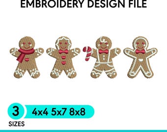Gingerbread Embroidery Design, Machine Embroidery Design,Christmas Gingerbread Pattern,Holiday Cookie Embroidery for Gifts,PES DST JEF files