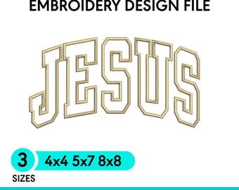 Jesus Applique Embroidery Design, Varsity Jesus Applique, Christian Embroidery Applique, Religious Stitch File, Machine Embroidery Design