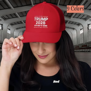 Trump 2028 Trucker Hat – &quot;Let&#39;s Keep It Going&quot; MAGA Cap, Patriotic Snapback, Pro-Trump Conservative Apparel for 2028 Election
