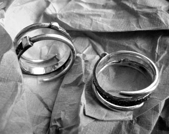 Spiral Kharma silber Hochzeitringe, feder Trauring
