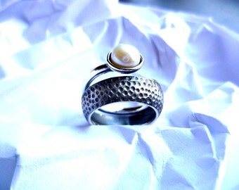 Kharma Silber Ring mit Süssperle