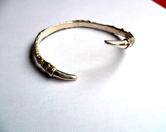 Bird talon claw cuff silver bracelet