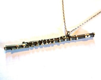 Querflöte Kettenanhanger massiv Sterling Silber 925 ct