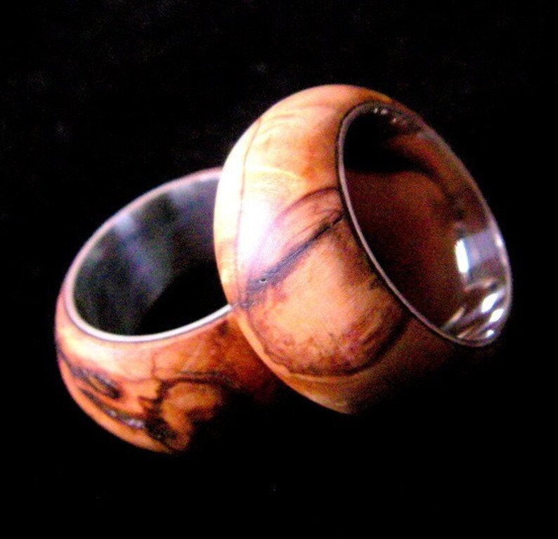 Olive Wood Wedding Rings Etsy