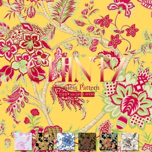 CHINTZ FLORAL Seamless Pattern