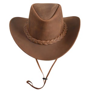 Handmade Genuine Cowhide Leather Cowboy Hat Western Style Hat For Men&#39;s and Women&#39;s