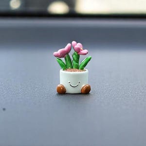 Plant Car Ornament for Car Dashboard  | Cute Kawaii Plant | Car Accessory | Desk Buddy Decor | Gift for Plant Lovers | Car Screen Ornament