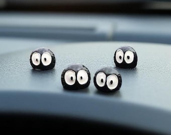 Cute 4pc Black Briquet Car Dashboard Decor – Kawaii Car Accessories, Cute Black Briquet, Gift for Freind