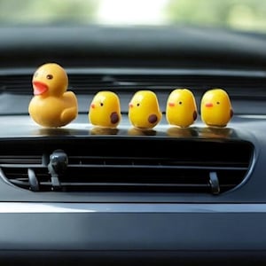 Cute Mini Ducks Family Car Decor - Kawaii Duck Figurine, Duck Dashboard Ornament, Car Accessories, Gift For Duck Lover,Car Decor