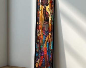 African Long Narrow Wall Art : Large Framed African Wall Art, interior Desing, Modern Wall Art