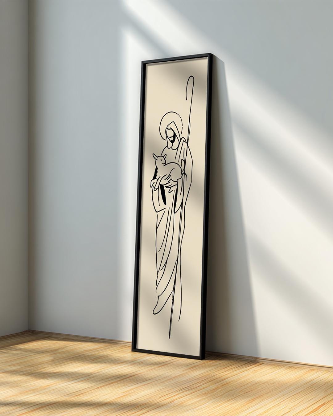Jesus Shepherd Line Art Print: Minimalist Christian Lamb Wall Decor - Etsy